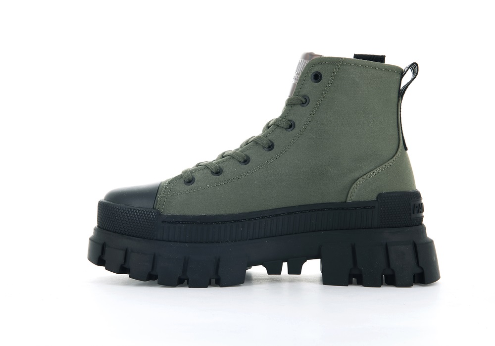 Zapatos Altas Palladium REVOLT HI TX Mujer Verde Oliva | Costa Rica-47136